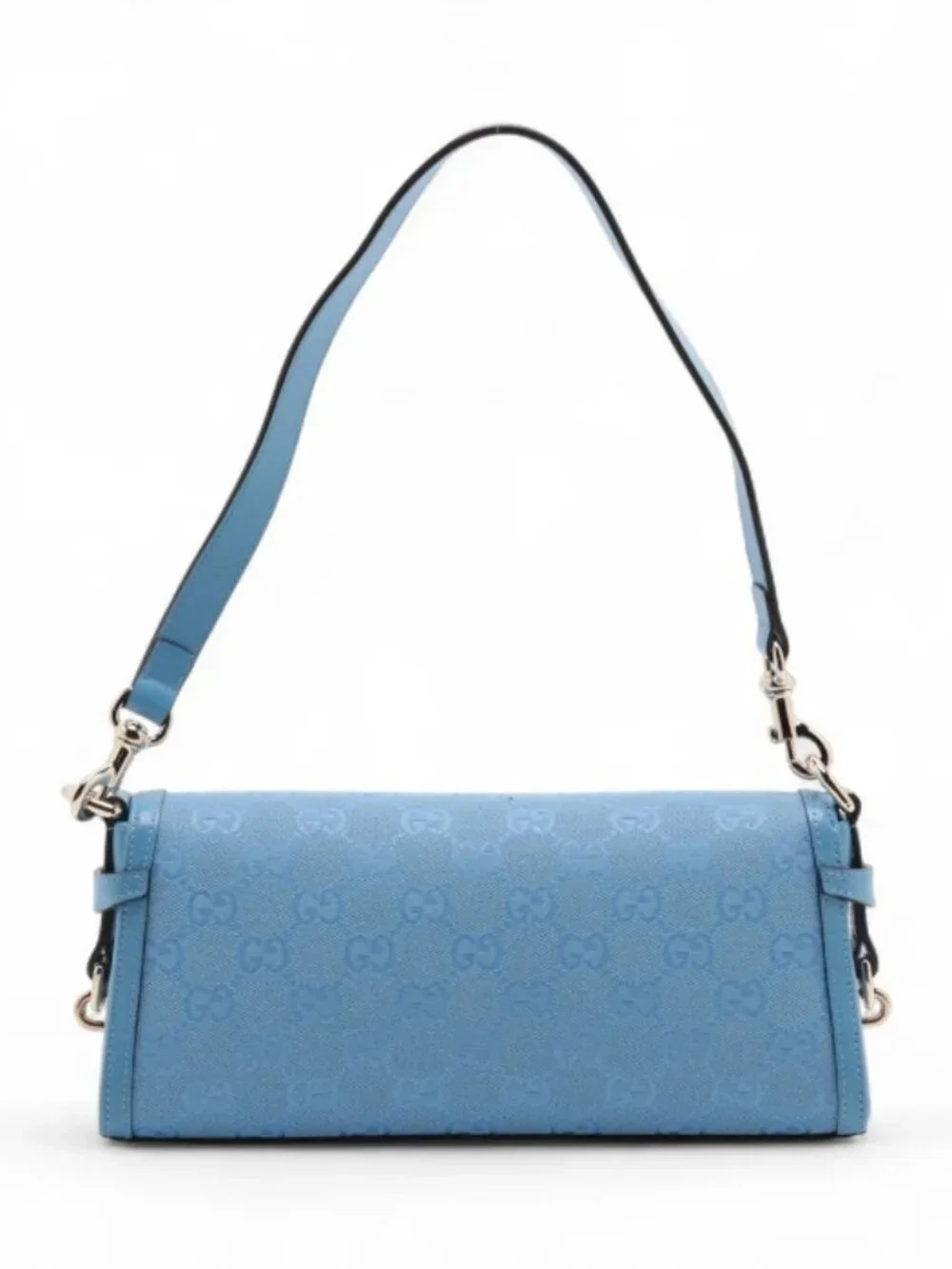 Gucci GG Canvas Leather Shoulder Bag Blue - Picture 2 of 10